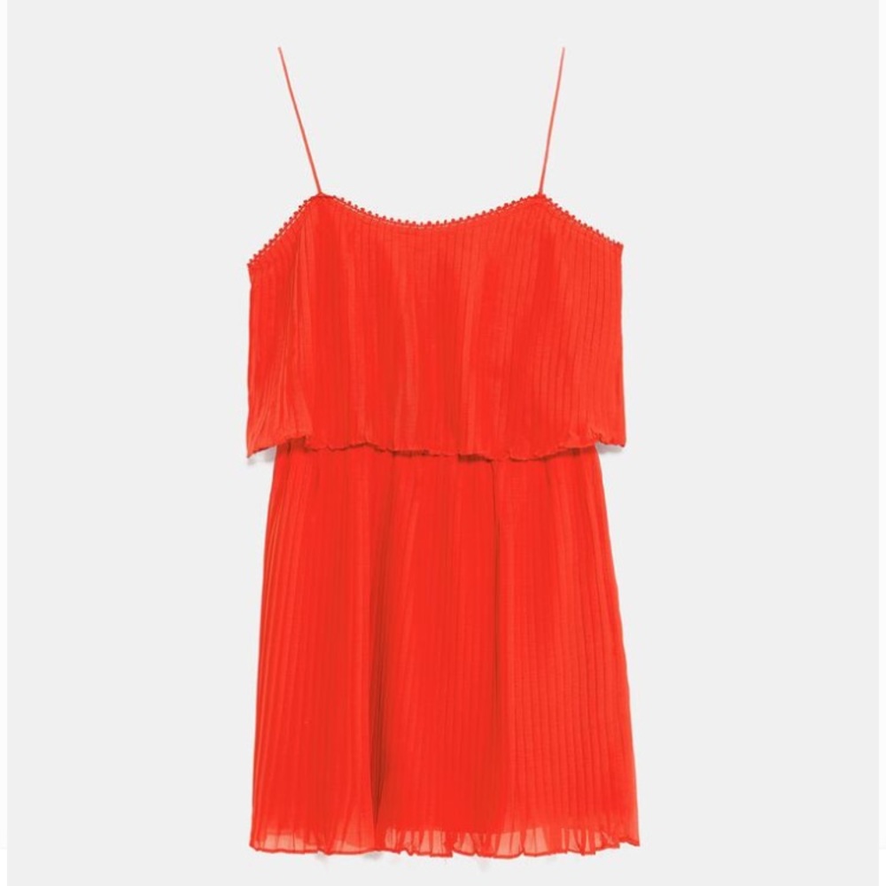 Red Pleated Dress